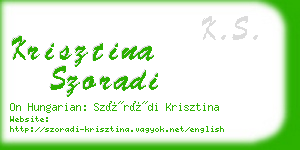 krisztina szoradi business card